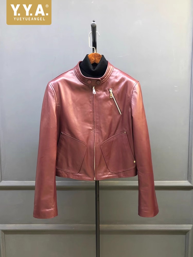 Leather Work Jacket Women'S - 여성 봄 가을 새로운 스타일 레트로