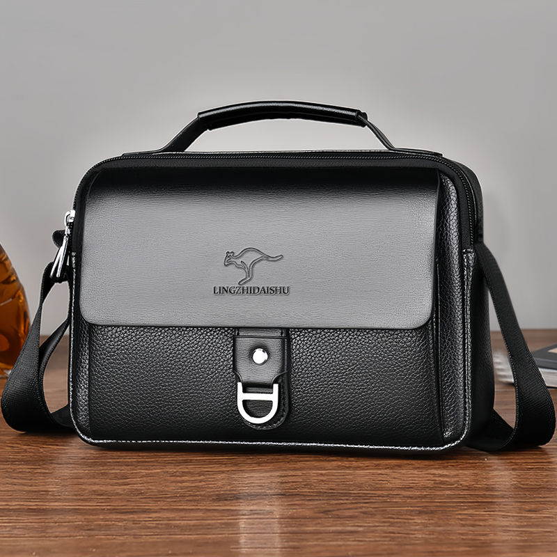 Leather Work Bag Men - 내구성 있는 투톤 비즈니스 가방, 패셔너블한