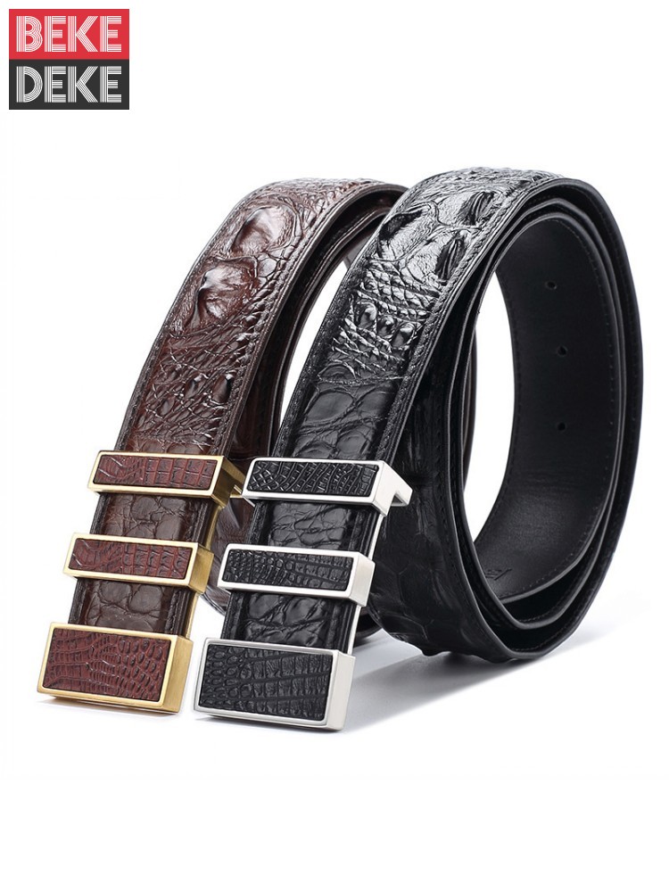 Leather Works Belt - 고품질 남성 악어 정품 가죽 벨트