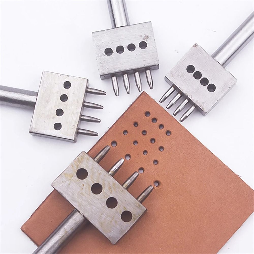 Leatherwork Hole Punch - 1개입 2/4/6날 가죽 펀칭 도구 수동