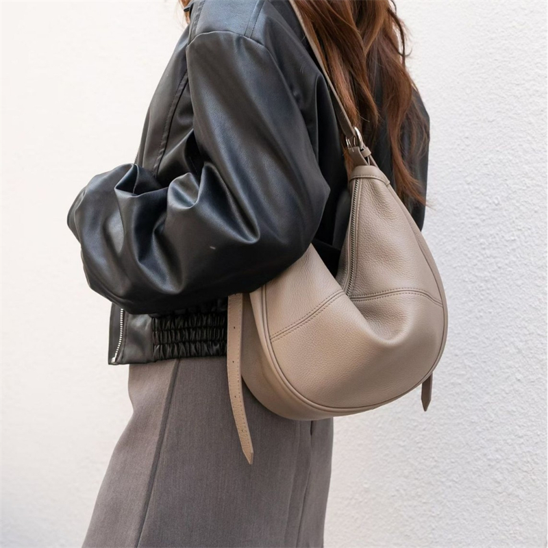 Leatherwork Bag - BURMINSA 여성용 슬라우치 정품 가죽 호보