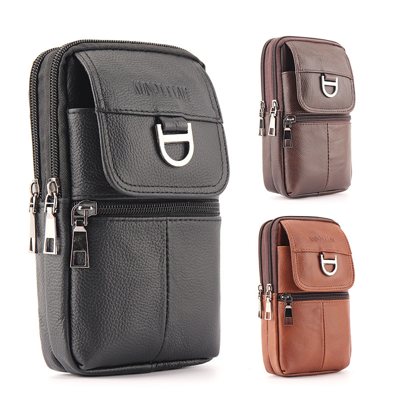 Leather Work Bag Men - 남성용 가죽 허리 가방 - 대용량