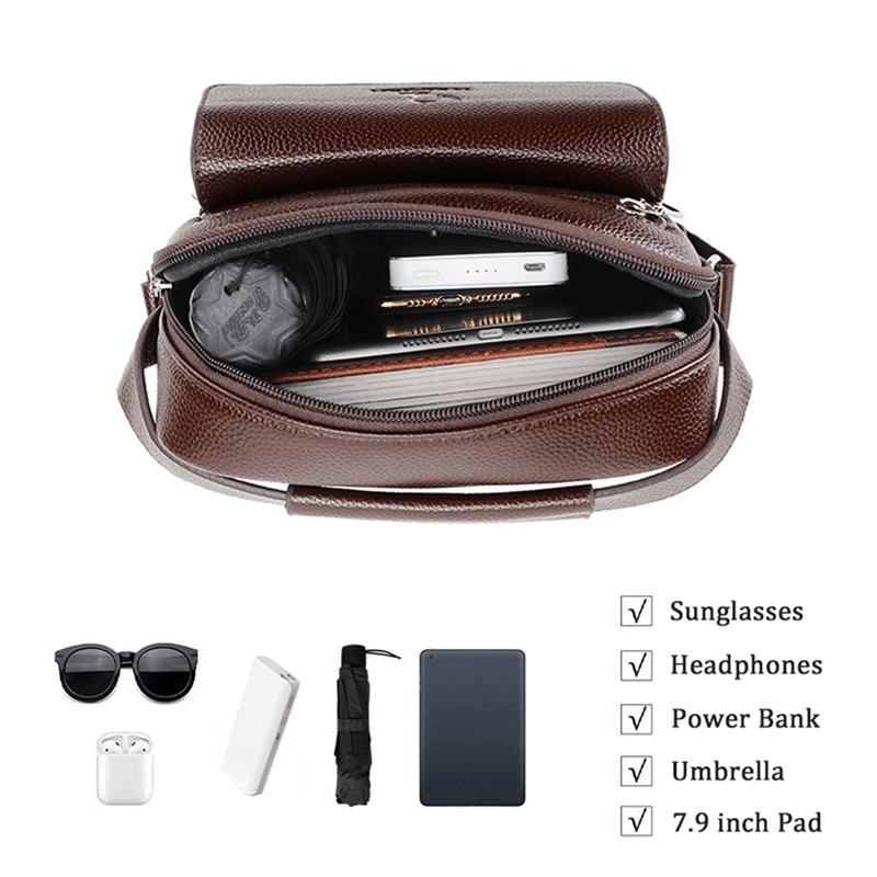 고품질 남자 숄더 가방 남자 PU 가죽 플랩 남자 크로 - Leather Work Bag Men 리뷰 및 가격