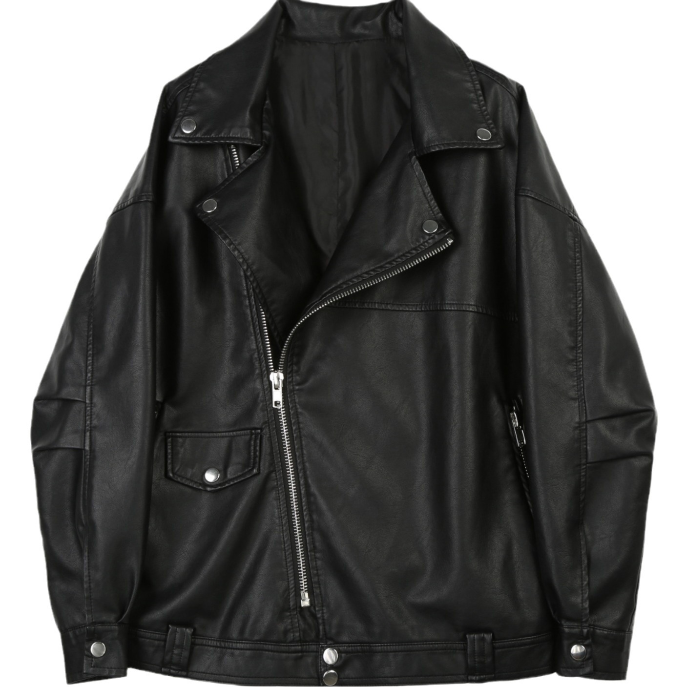 코트 여성용 인조 가죽 숏 재킷 턴다운 칼라 PU 코트 - Leather Work Jacket Women'S 리뷰 및 가격