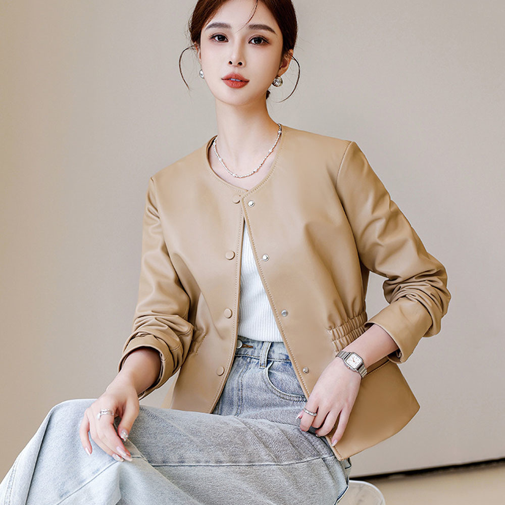여성용 인조 가죽 재킷, 용수철 가을 의류, PU 가죽 - Leather Work Jacket Women'S 리뷰 및 가격
