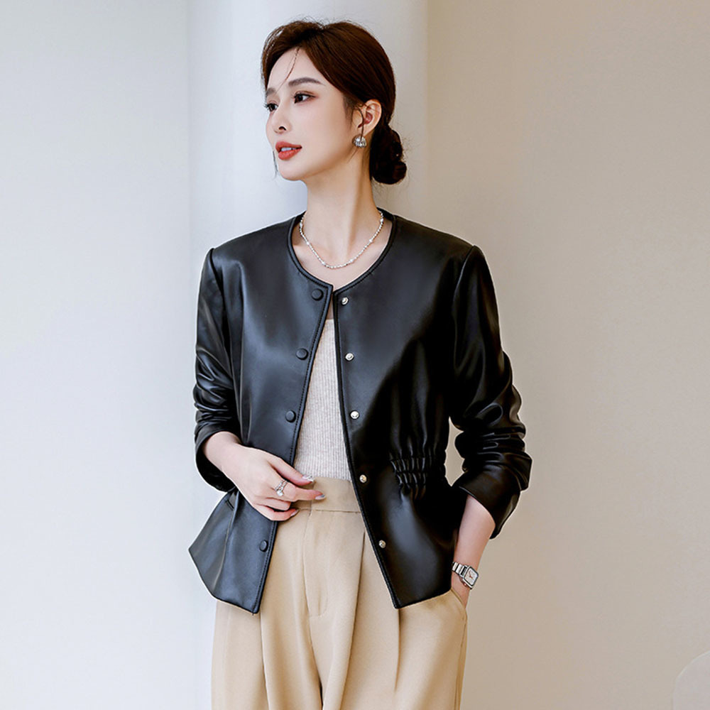 여성용 인조 가죽 재킷, 용수철 가을 의류, PU 가죽 - Leather Work Jacket Women'S 리뷰 및 가격