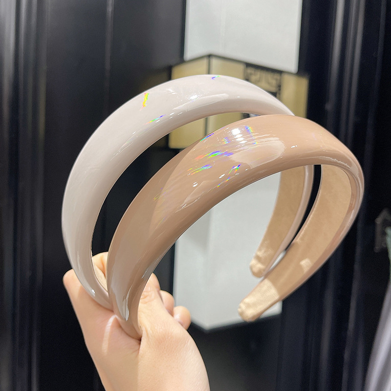 빈티지 특허 가죽 두꺼운 스폰지 여자 머리띠 솔리드 H - Leatherwork Rings 리뷰 및 가격