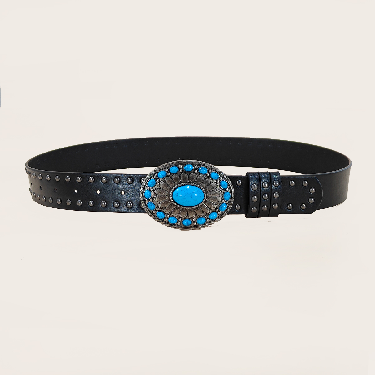남녀공용 캐주얼 펑크 리벳 벨트, 웨스턴 스타일 PU  - Leather Works Belt 리뷰 및 가격