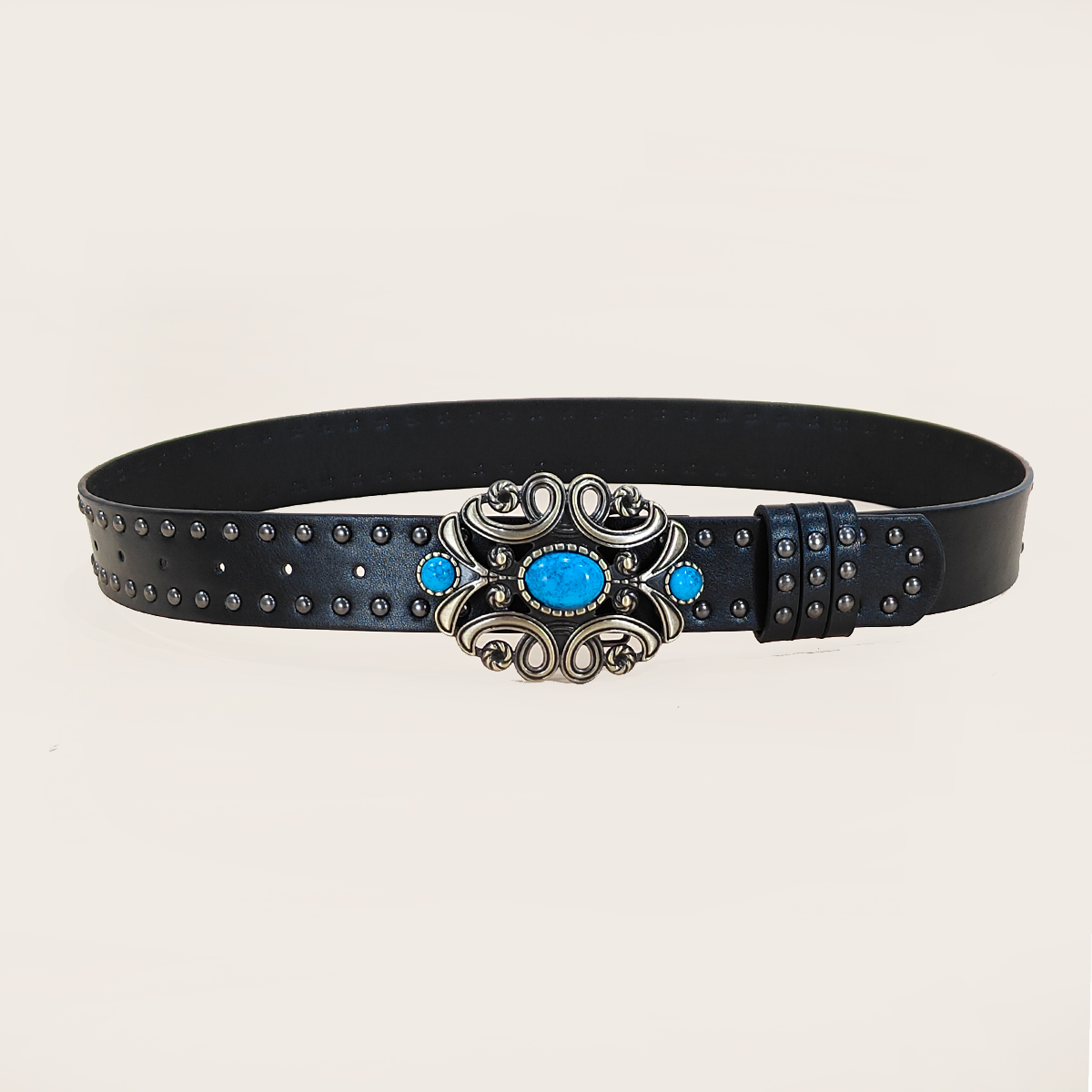 남녀공용 캐주얼 펑크 리벳 벨트, 웨스턴 스타일 PU  - Leather Works Belt 리뷰 및 가격