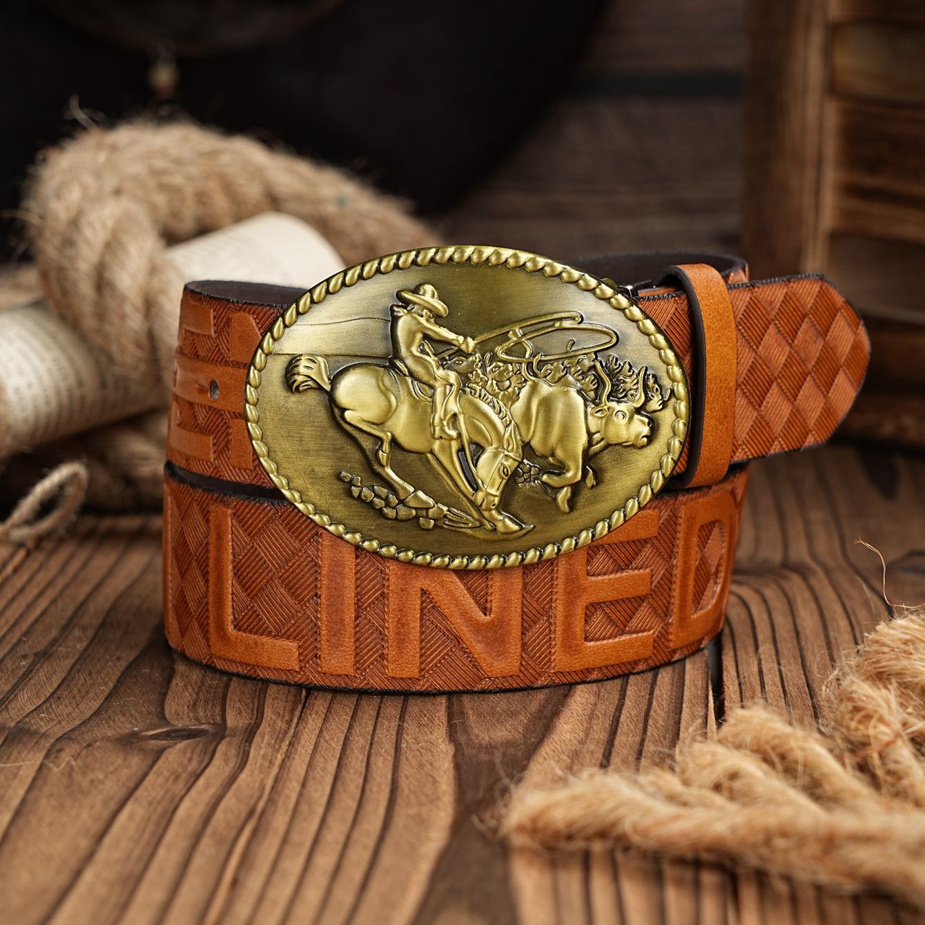 남녀공용 캐주얼 레트로 벨트 웨스턴 스타일! 금속 버클 - Leather Works Belt 리뷰 및 가격