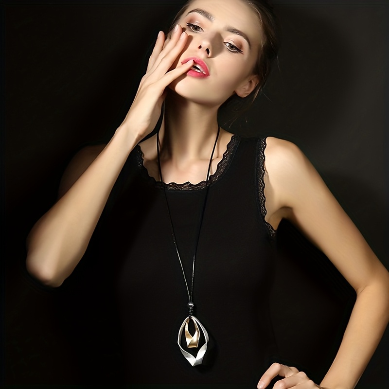 ALLYES 불규칙 투톤 기하학적 원형 펜던트 목걸이, - Leatherwork Rings 리뷰 및 가격