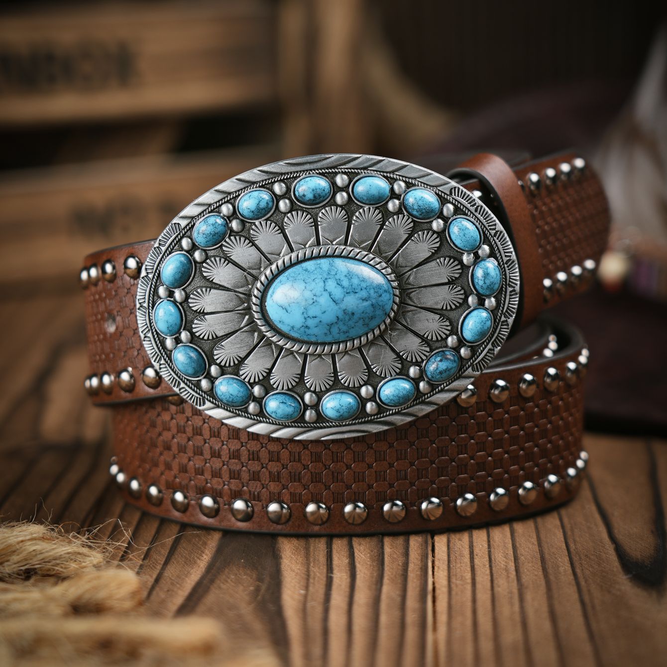 남녀공용 캐주얼 레트로 벨트 웨스턴 스타일! 금속 버클 - Leather Works Belt 리뷰 및 가격