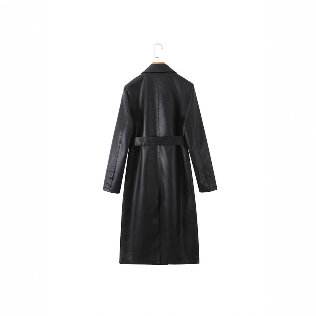 여성 트렌치 코트 인조 가죽 라펠 PU 코트 Y2K 스 - Leather Work Jacket Women'S 리뷰 및 가격