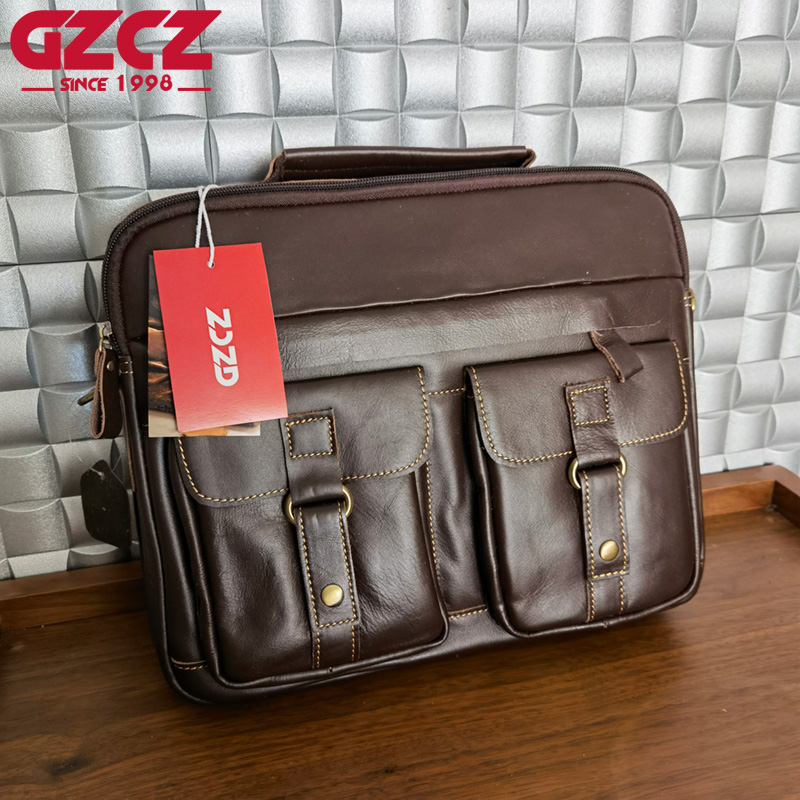 GZCZ 남성용 핸드백 레저 비즈니스 컴퓨터 가방 헤드 - Leatherwork Bag 리뷰 및 가격