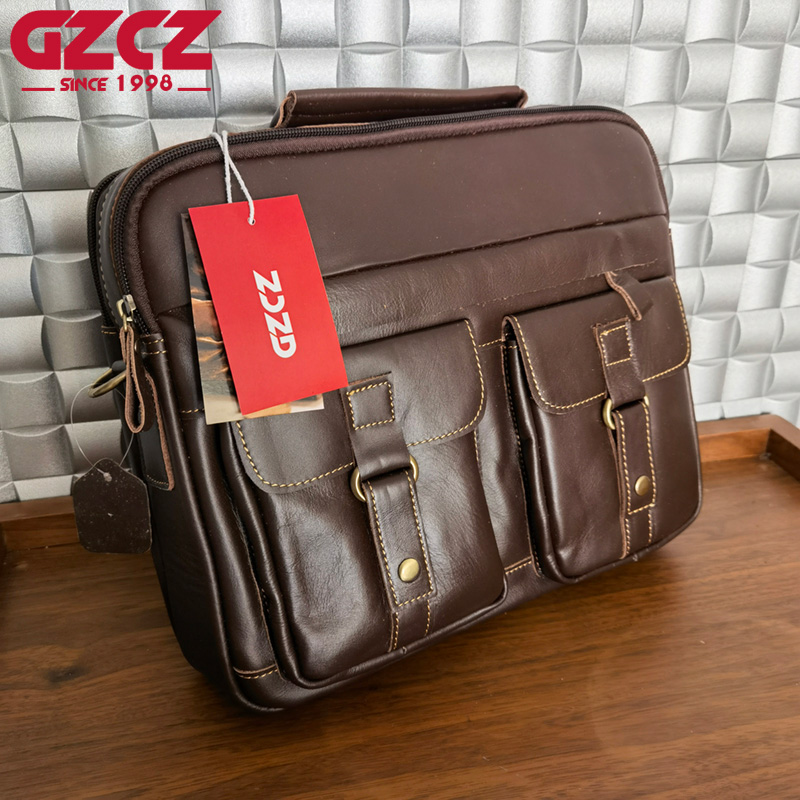 GZCZ 남성용 핸드백 레저 비즈니스 컴퓨터 가방 헤드 - Leatherwork Bag 리뷰 및 가격