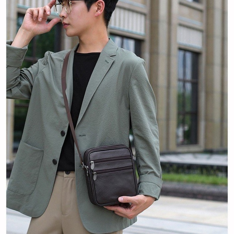 남성용 숄더 메신저 백 캐주얼 핸드백 남성용 정품 가죽 - Leather Work Bag Men 리뷰 및 가격