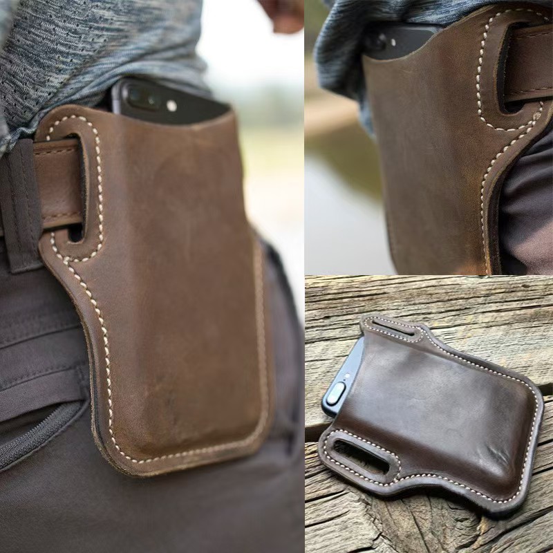 야외용 레트로 가죽 휴대폰 허리 가방 벨트 착용 남성용 - Leather Works Belt 리뷰 및 가격