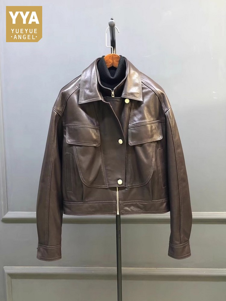 디자이너 여성 더블 칼라 워크 재킷 빈티지 양가죽 정품 - Leather Work Jacket Women'S 리뷰 및 가격