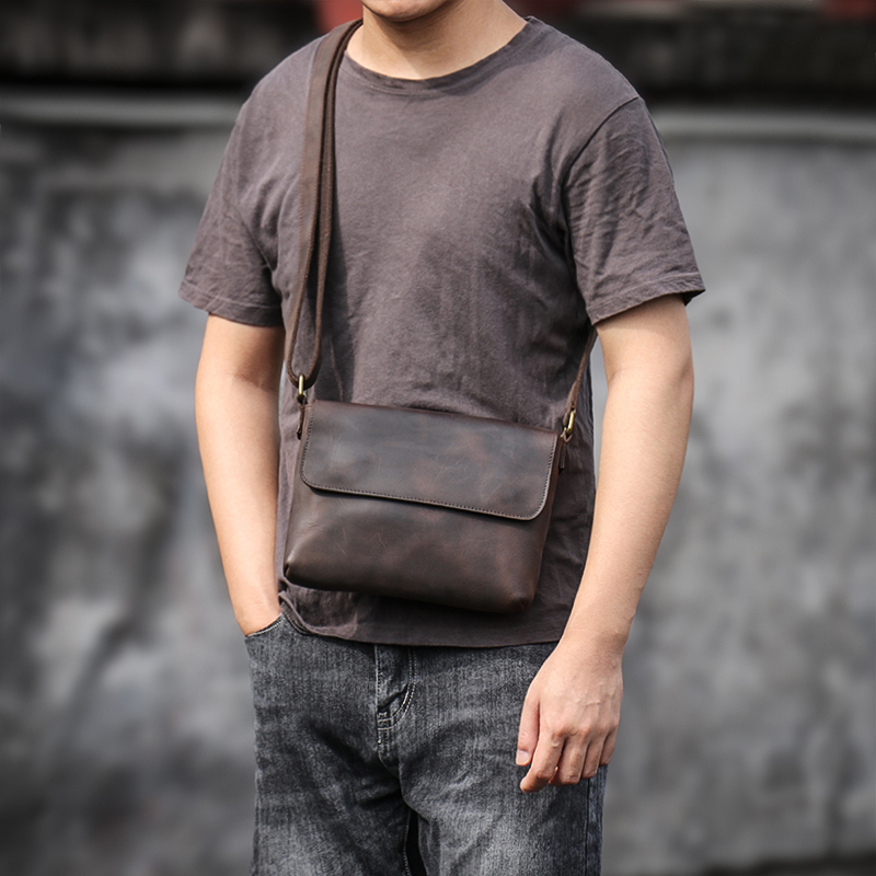GURO 남성용 빈티지 정품 가죽 숄더백, 데일리 플랩 - Leather Work Bag Men 리뷰 및 가격