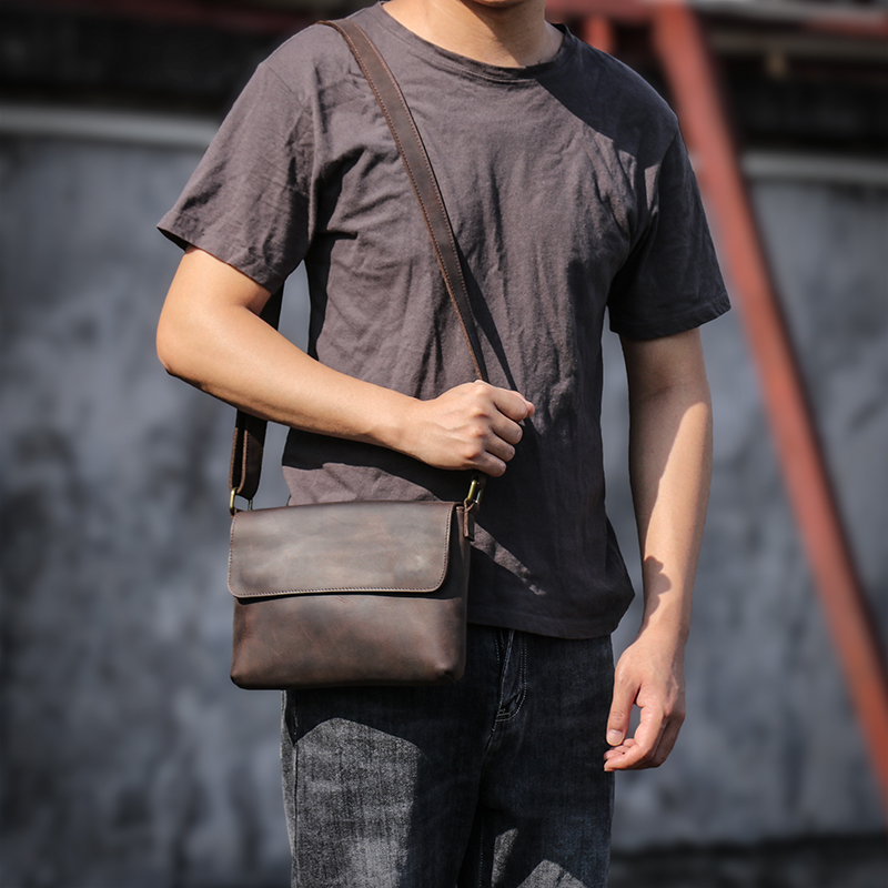 GURO 남성용 빈티지 정품 가죽 숄더백, 데일리 플랩 - Leather Work Bag Men 리뷰 및 가격
