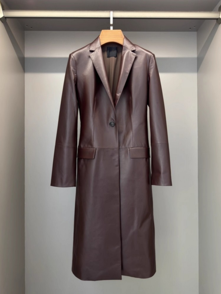 이탈리아 디자이너 여성용 긴 양가죽 정품 가죽 재킷,  - Leather Work Jacket Women'S 리뷰 및 가격