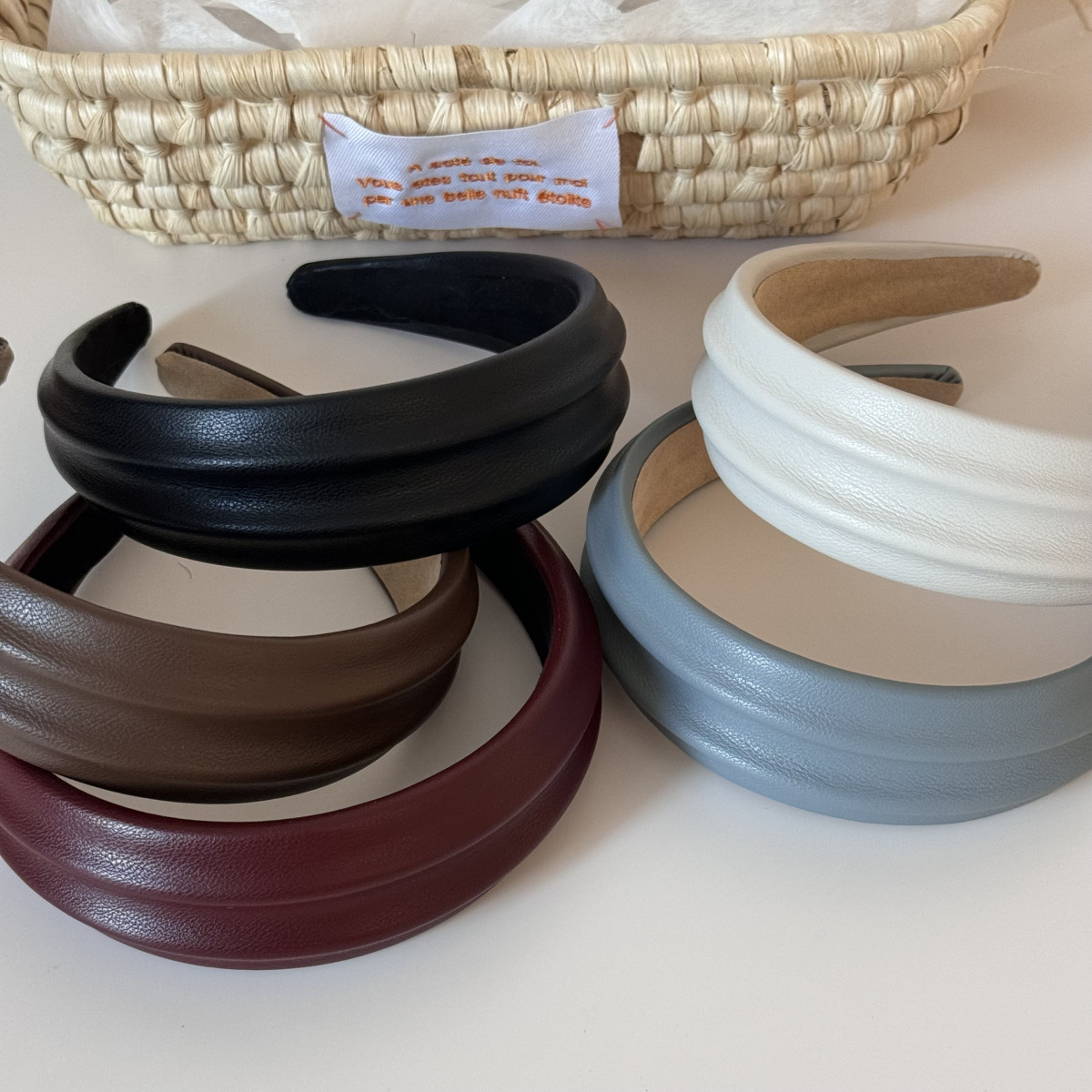 PU 가죽 와이드 헤어밴드 여성 소녀 웨이브 솔리드 헤 - Leatherwork Rings 리뷰 및 가격