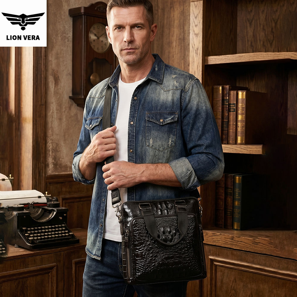 LION VERA 남성용 정품 가죽 가방 레트로 휴대용 - Leather Work Bag Men 리뷰 및 가격