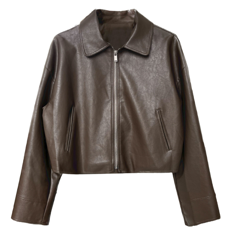 여성 코트 인조 가죽 재킷 턴다운 칼라 PU 코트 워크 - Leather Work Jacket Women'S 리뷰 및 가격