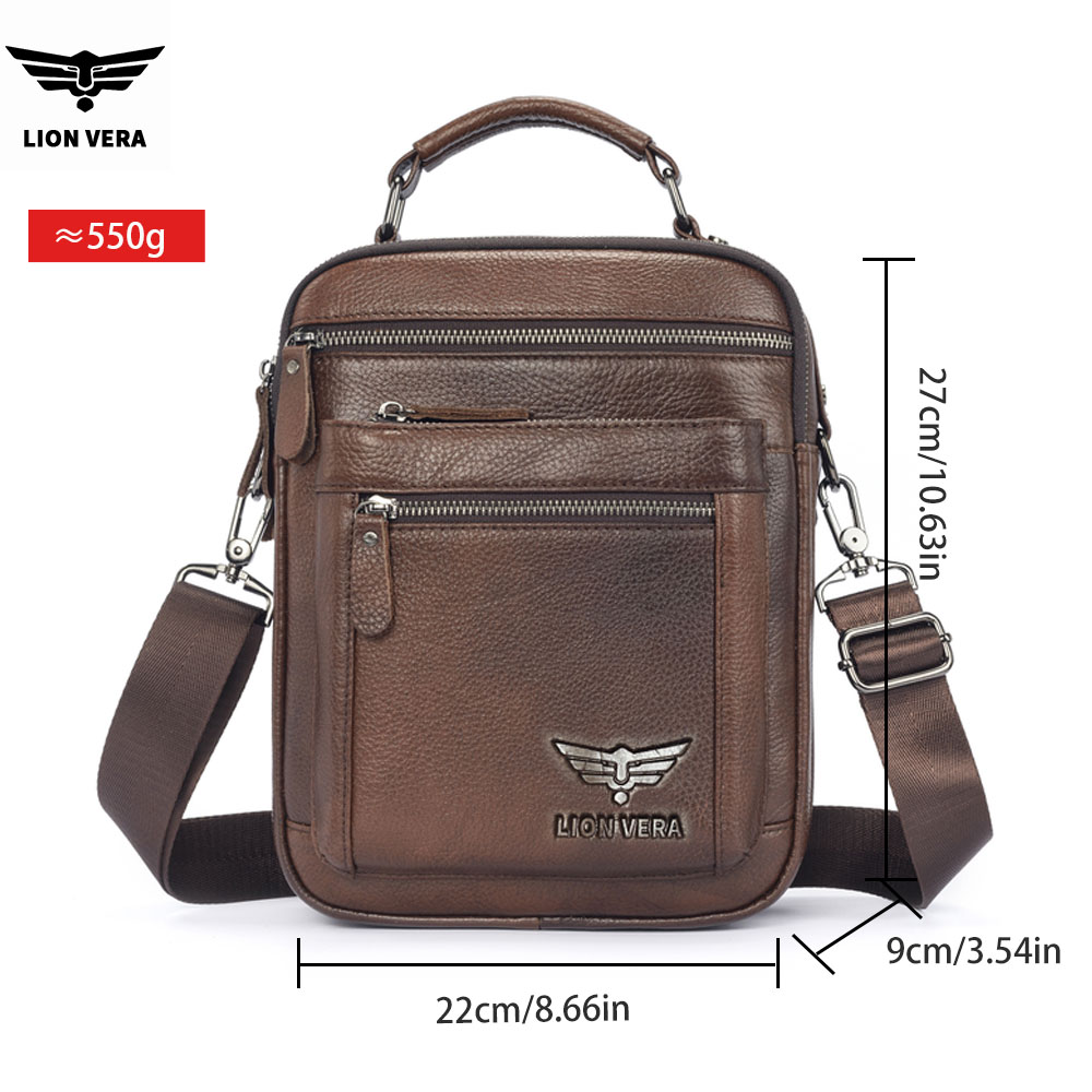 LION VERA 남성용 숄더백 캐주얼 휴대폰 지퍼백  - Leather Work Bag Men 리뷰 및 가격