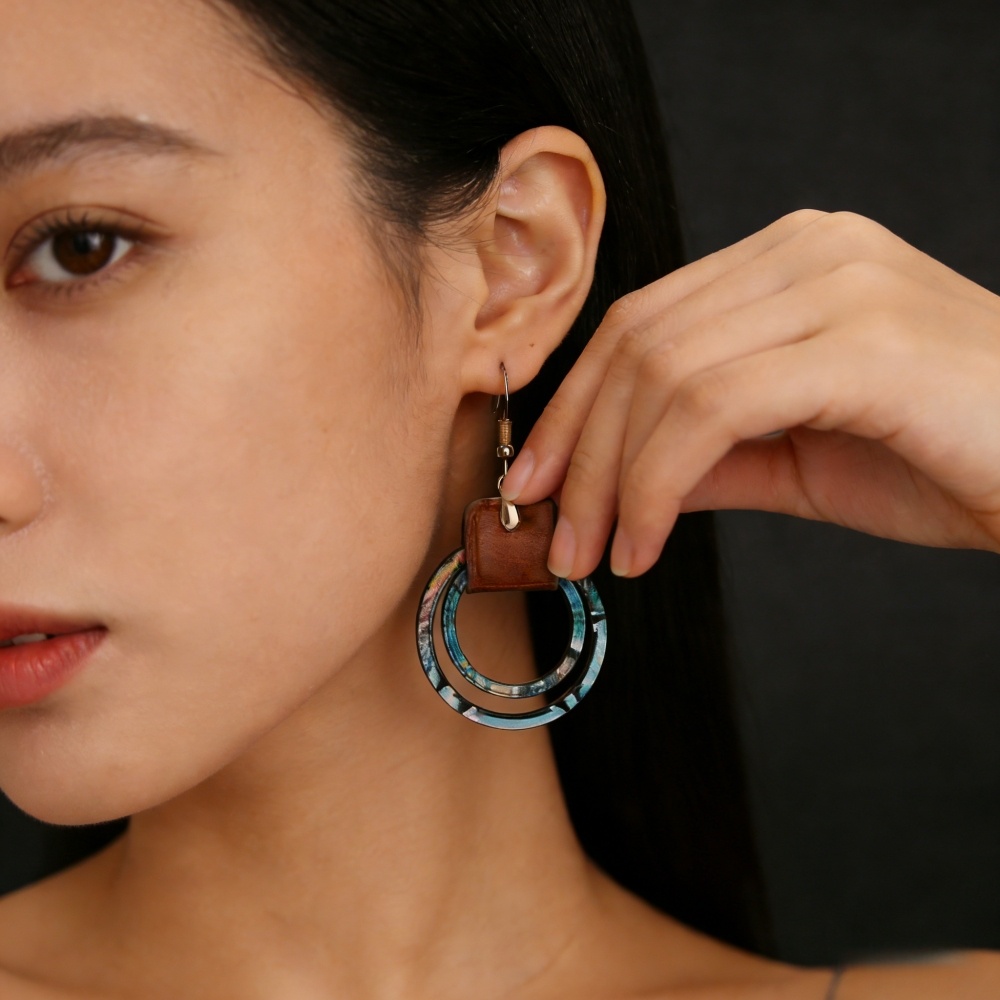 2026 뉴 보헤미안 가죽 더블 링 귀걸이, 가벼운 무 - Leatherwork Rings 리뷰 및 가격